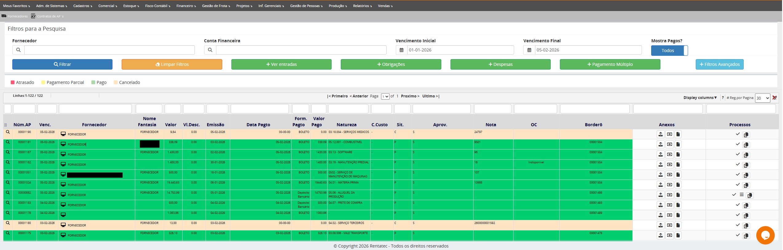 Contas a Pagar e Receber